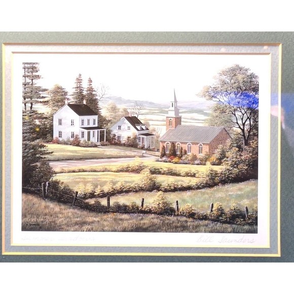 Bill Saunders Print "Summer Shadows" 13 1/2 X 11 Mat 7 X 5 Framed Signed Picture - Picture 2 of 5